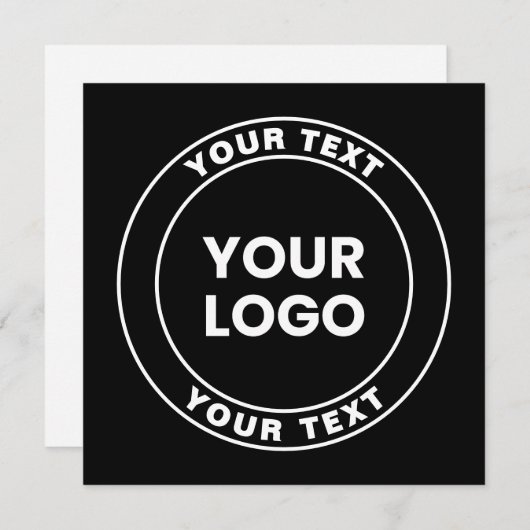 Your Uploaded Logo + Bold Circular Text  Notitiekaartje (Voorkant / Achterkant)