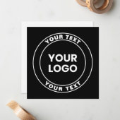 Your Uploaded Logo + Bold Circular Text Notitiekaartje (Voorkant / Achterkant in situ)