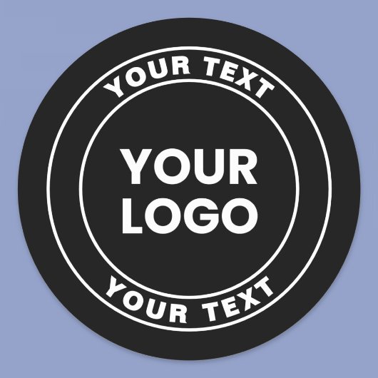 Your Uploaded Logo + Bold Circular Text  Ronde Sticker