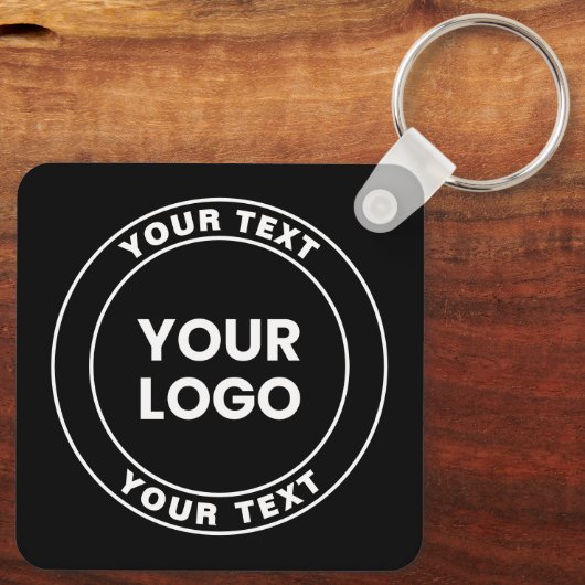Your Uploaded Logo + Bold Circular Text Sleutelhanger (Achterkant)