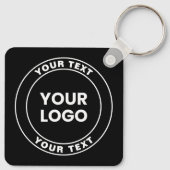 Your Uploaded Logo + Bold Circular Text  Sleutelhanger (Achterkant)