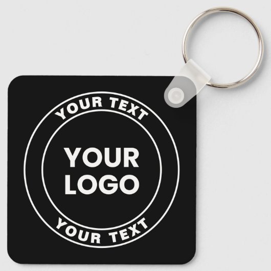 Your Uploaded Logo + Bold Circular Text  Sleutelhanger (Achterkant)