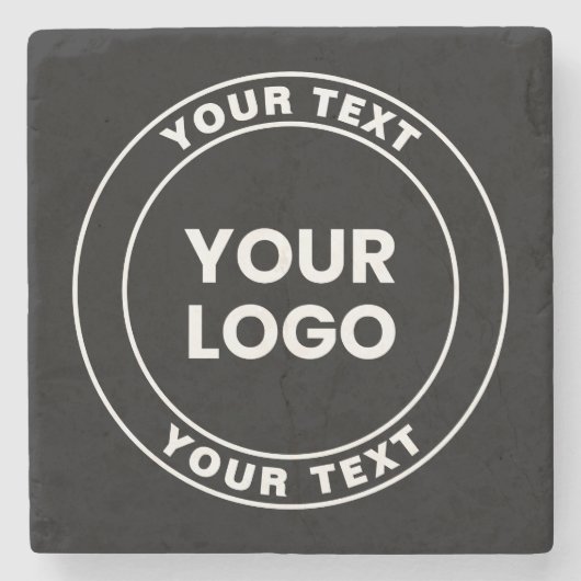 Your Uploaded Logo + Bold Circular Text Stenen Onderzetter (Voorkant)