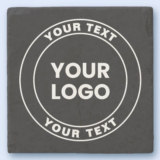 Your Uploaded Logo + Bold Circular Text  Stenen Onderzetter