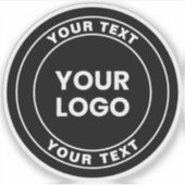 Your Uploaded Logo + Bold Circular Text  Sticker (Voorkant)