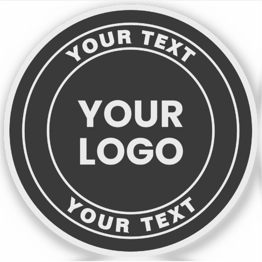 Your Uploaded Logo + Bold Circular Text  Sticker (Voorkant)