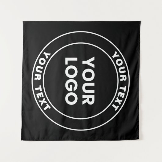 Your Uploaded Logo + Bold Circular Text  Wandkleed (Voorkant (horizontaal))