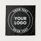 Your Uploaded Logo + Bold Circular Text  Wandkleed (Voorkant)