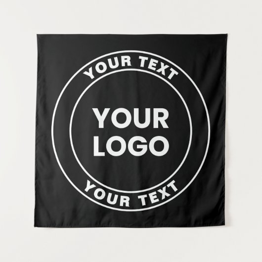 Your Uploaded Logo + Bold Circular Text  Wandkleed (Voorkant)