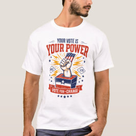 Your Vote Is Your Power Patriotic Design T-shirt