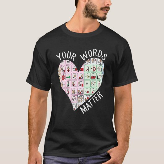 Your Word Matter Heart Back To School Teacher Stud T-shirt (Voorkant)