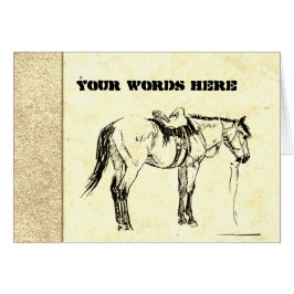 Your Words on Hand Made Paper with Horse Woodcuts