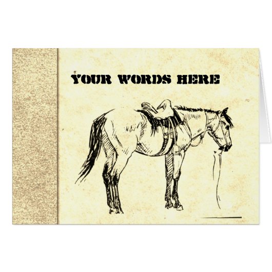 Your Words on Hand Made Paper with Horse Woodcuts (Voorkant Horizontaal)