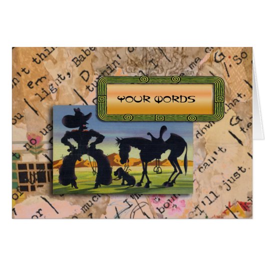 Your Words on retro cowboy caricature (Voorkant Horizontaal)