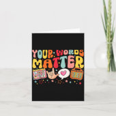 Your Words Speech Therapy Language Pathologist Slp Kaart (Voorkant)