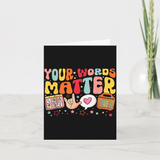 Your Words Speech Therapy Language Pathologist Slp Kaart (Voorkant)