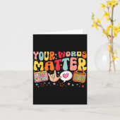 Your Words Speech Therapy Language Pathologist Slp Kaart (Gele Bloem)