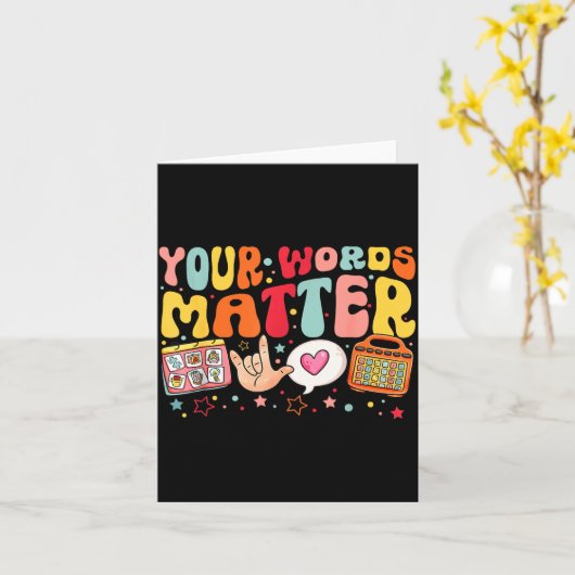 Your Words Speech Therapy Language Pathologist Slp Kaart (Gele Bloem)