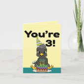 You're 3 Happy Birthday Card Kaart (Voorkant)