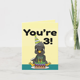You're 3 Happy Birthday Card Kaart