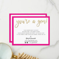 YOU'RE A GEM modern bedankt gouden glitter script