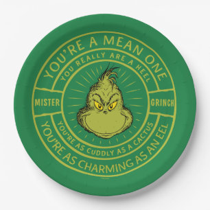 You're a Mean One Mister Grinch Badge Papieren Bordje