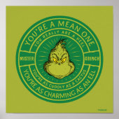 You're a Mean One Mister Grinch Badge Poster (Voorkant)