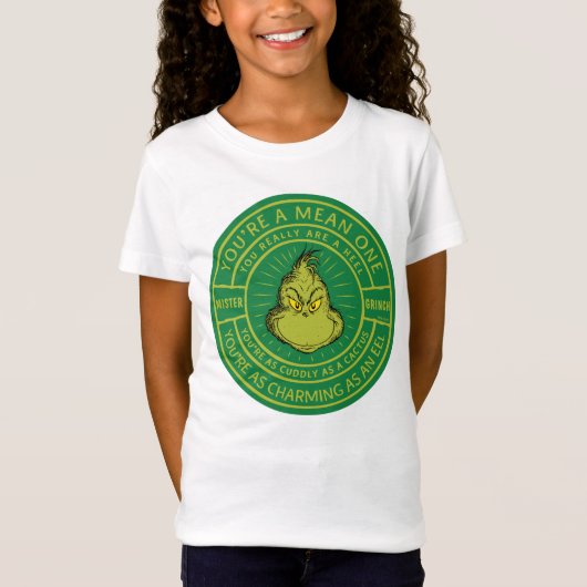 You're a Mean One Mister Grinch Badge T-shirt (Voorkant)