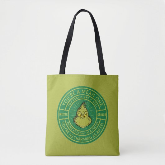 You're a Mean One Mister Grinch Badge Tote Bag (Voorkant)