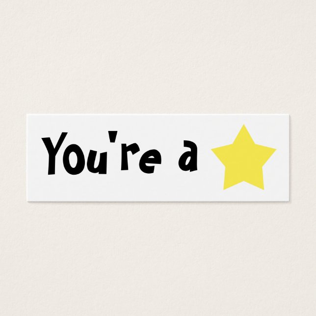  "You're A Star" Mini Bookmarker Visitekaartjes (Voorkant)