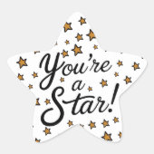 "You're a Star" Sticker – Gold Stars and Cursive (Voorkant)