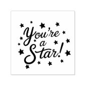 "You're a Star" Teacher Stamp – Cursive with Stars Zelfinktende Stempel (Design)