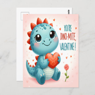 Youre Dinomite Valentijn Schattigee Dinosaur Liefd Briefkaart