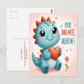 Youre Dinomite Valentijn Schattigee Dinosaur Liefd Briefkaart (Voorkant / Achterkant)