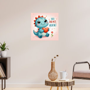 Youre Dinomite Valentijn Schattigee Dinosaur Liefd Poster