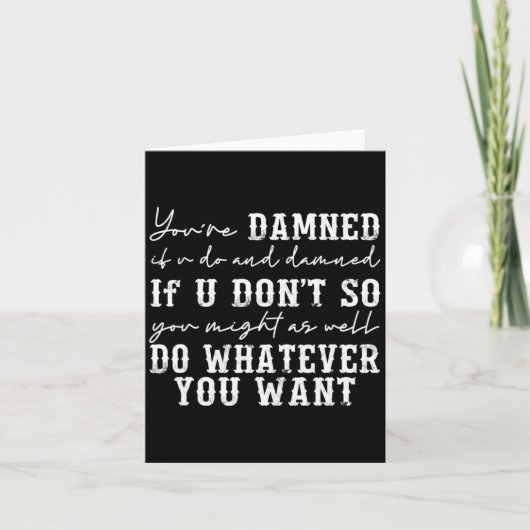 Youre Ed If U Do And Ed If U Dont Kaart (Voorkant)