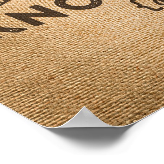 Youre Happy Go Away Burlap Poster (Hoek)