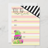 "You're Invited" Neon Cactus Invitation Kaart (Achterkant)