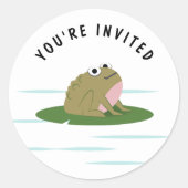 "You're Invited" voor Toad Frog Ronde Sticker (Voorkant)