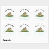"You're Invited" voor Toad Frog Ronde Sticker (Vel)