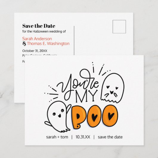 You're My Book - Halloween Bewaar de datum Aankondigingskaart (Voorkant / Achterkant)