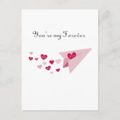 You're My Forever, Schattige Roze Vliegtuig & Hart Feestdagenkaart (Voorkant)