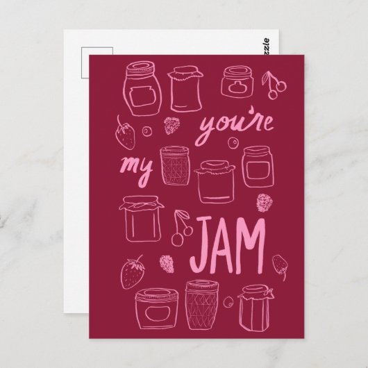 YOURE MY JAM Schattige Jars Illustratie Valentijn  Briefkaart (Voorkant / Achterkant)