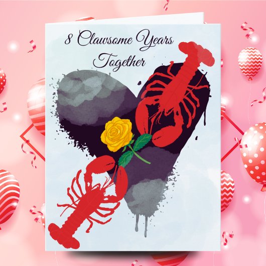 You're My Lobster - Grappig 8 jaar Jubileum Kaart
