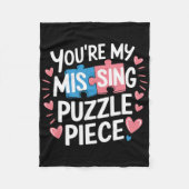 You're My Missing Puzzle Piece Valentine Matching  Fleece Deken (Voorkant)