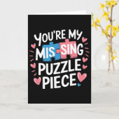 You're My Missing Puzzle Piece Valentine Matching Kaart (Gele Bloem)