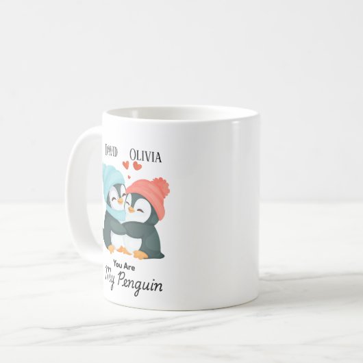 You're My Penguin - Aangepaste naamparen Koffiemok (Voorkant links)