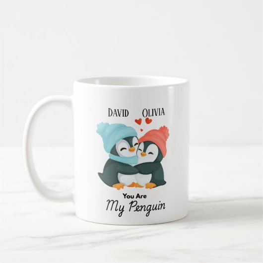 You're My Penguin - Aangepaste naamparen Koffiemok (Links)