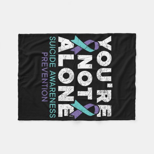 Youre Not Alone Depression Suicide Prevention Awar Fleece Deken (Voorkant (Horizontaal))