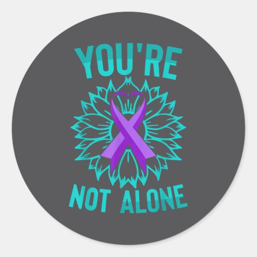 Youre Not Alone  Ronde Sticker (Voorkant)